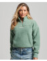 Superdry Pulover 'Henley' verde / alb - Pled.ro