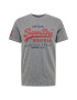 Superdry Tricou bleumarin / gri amestecat / roșu - Pled.ro