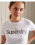 Superdry Tricou gri / alb - Pled.ro