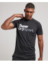 Superdry Tricou gri / negru / alb - Pled.ro