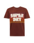 Superdry Tricou maro / maro ruginiu / roșu ruginiu / alb - Pled.ro