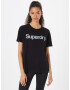 Superdry Tricou negru / alb - Pled.ro