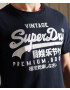 Superdry Tricou negru / alb - Pled.ro