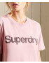 Superdry Tricou roz / negru - Pled.ro