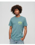 Superdry Tricou turcoaz / galben neon - Pled.ro