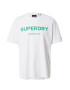 Superdry Tricou verde jad / alb - Pled.ro