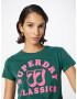 Superdry Tricou verde smarald / roz deschis - Pled.ro