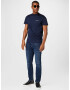 TOM TAILOR DENIM Tricou albastru noapte / alb - Pled.ro