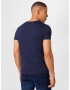 TOM TAILOR DENIM Tricou albastru noapte / alb - Pled.ro