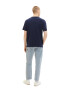 TOM TAILOR DENIM Tricou bleumarin / alb - Pled.ro