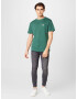 TOM TAILOR DENIM Tricou verde smarald / alb - Pled.ro