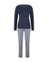 TOM TAILOR Pijama bleumarin / alb - Pled.ro