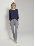 TOM TAILOR Pijama bleumarin / alb - Pled.ro