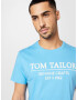 TOM TAILOR Tricou azuriu / alb - Pled.ro