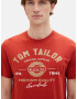 TOM TAILOR Tricou bej / roșu orange / alb - Pled.ro