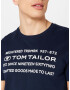 TOM TAILOR Tricou bleumarin / alb - Pled.ro