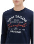 TOM TAILOR Tricou bleumarin / roși aprins / alb - Pled.ro