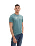 TOM TAILOR Tricou verde petrol / alb - Pled.ro