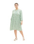 Tom Tailor Women + Rochie tip bluză verde deschis / alb - Pled.ro