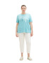 Tom Tailor Women + Tricou albastru deschis / alb - Pled.ro