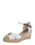 TOMMY HILFIGER Sandale cu baretă 'BASIC OPEN TOE MID WEDGE' maro / alb - Pled.ro