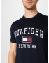 TOMMY HILFIGER Tricou albastru noapte / roșu carmin / alb - Pled.ro