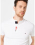 TOMMY HILFIGER Tricou 'Placket MAO' bleumarin / roșu / alb - Pled.ro