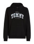 Tommy Jeans Bluză de molton negru / alb - Pled.ro