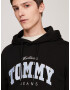 Tommy Jeans Bluză de molton negru / alb - Pled.ro