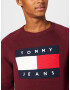 Tommy Jeans Pulover bleumarin / roșu vin / roșu deschis / alb - Pled.ro