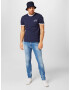 Tommy Jeans Tricou bleumarin / alb murdar - Pled.ro