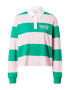 Tommy Jeans Tricou verde / roz pastel / alb - Pled.ro