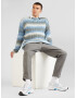 TOPMAN Pulover albastru deschis / gri bazalt / alb - Pled.ro