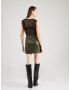 TOPSHOP Fustă 'Entry PP Split - Black Vinyl' verde închis - Pled.ro