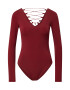 Trendyol Tricou body roșu burgundy - Pled.ro