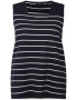 Ulla Popken Tricou albastru marin / alb - Pled.ro