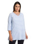 Ulla Popken Tricou albastru pastel / alb - Pled.ro