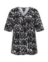 Ulla Popken Tricou negru / alb - Pled.ro