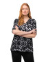 Ulla Popken Tricou negru / alb - Pled.ro