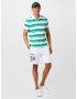 UNITED COLORS OF BENETTON Tricou verde / alb - Pled.ro