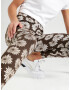 Urban Classics Leggings maro închis / alb - Pled.ro