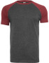 Urban Classics Tricou gri închis / roșu burgundy - Pled.ro