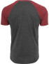 Urban Classics Tricou gri închis / roșu burgundy - Pled.ro