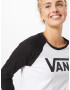 VANS Tricou 'WM FLYING V LS RAGLAN' negru / alb - Pled.ro