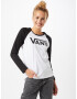 VANS Tricou 'WM FLYING V LS RAGLAN' negru / alb - Pled.ro