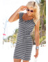 VENICE BEACH Rochie de plaja gri grafit / alb - Pled.ro