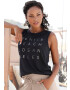 VENICE BEACH Top negru / argintiu - Pled.ro