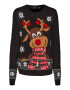 VERO MODA Pulover 'NEW FROSTYDEER' maro / roșu / negru / alb - Pled.ro