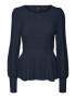 VERO MODA Pulover 'Peplum' bleumarin - Pled.ro