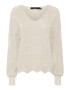 VERO MODA Pulover 'SHINE SCALLOP' crem - Pled.ro